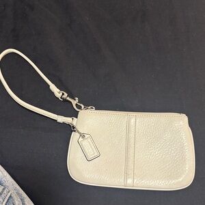 Coach Ivory Leather Wristlet